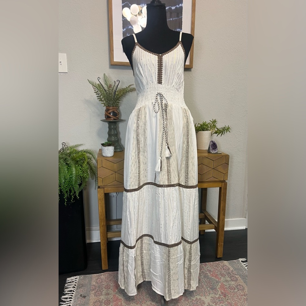 The Bohème Dream | Boutique Embroidered Boho White Maxi